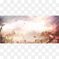 淘宝天猫情人节促销浪漫游戏粉色海报背景