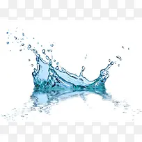 水面激起的蓝色水花图片