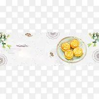 彩色中国风树叶月饼中秋节电商banner