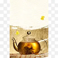 凉茶草药自制凉茶广告海报背景素材