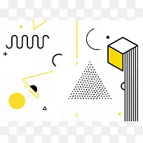 时尚线条白色简约广告