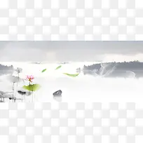 端午节水墨风格背景banner