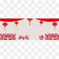 中国风传统剪纸banner背景