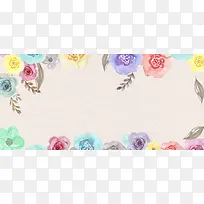 儿童节手绘花朵彩色甜品banner海报