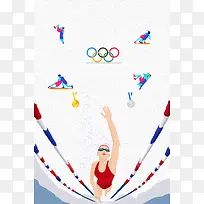 手绘简约奥林匹克展板海报背景素材