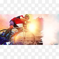 急速前进自行车赛宣传海报背景模板