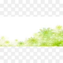 水彩花卉大气清新绿色淘宝海报背景
