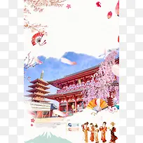 日本旅游日本樱花背景素材