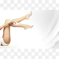简洁简约性感美腿脱毛广告海报背景素材