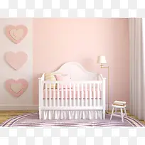 粉红色唯美婴儿房装修背景素材
