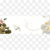 水墨质感白色banner背景