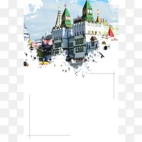 欧洲法国旅游海报背景