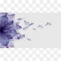 紫色花背景海报素材