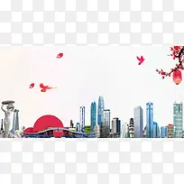 深圳印象旅游宣传海报地标建筑背景