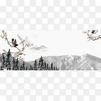 立冬腊梅古典中国风banner