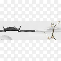 徽式建筑电商清新Banner