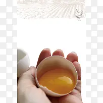 农家土鸡蛋养殖业广告海报背景素材