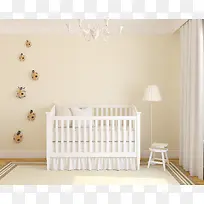 白色简约儿童房装修效果背景素材