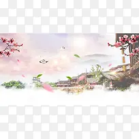 中国风传统山水风景