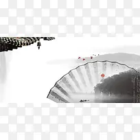 中国风扇子背景图