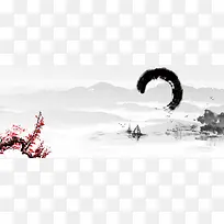 淘宝茶叶中国风水墨画详情页海报背景