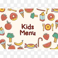 可爱儿童餐饮海报展板手绘背景素材