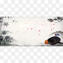 企业中国风水墨文化海报背景