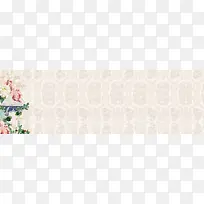 复古花纹墙壁banner