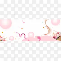 520花瓣气球丝带粉色背景