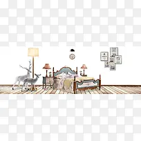 北欧家居文艺大床简约白色banner