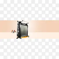 电暖气拼接文艺手绘金色banner