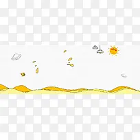 美食简约小清新可爱童趣黄色背景