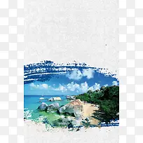 亚龙湾海报背景素材
