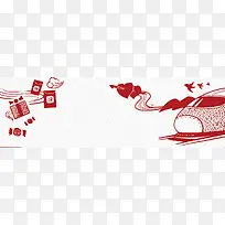 扁平卡通春运火车banner