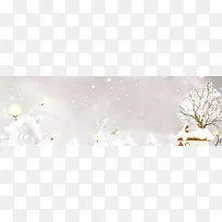 手绘雪景背景