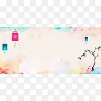 淘宝新年喜庆福字清新背景banner