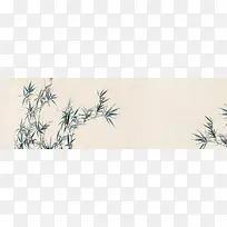 复古牛皮纸手绘菊花梅花banner