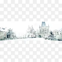 城市道路雪景摄影