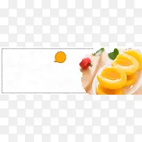 橙色清新水果黄桃美食食品电商banner