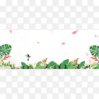 春季清新女装白色海报背景