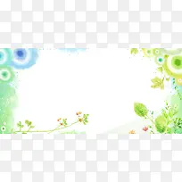 卡通绿色花卉背景图