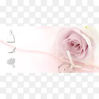 奢华婚礼鲜花粉色banner背景