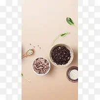 健康饮食黑米粥背景
