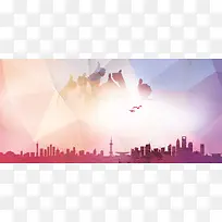 青春人物剪影背景