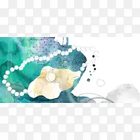水彩珍珠花朵手绘