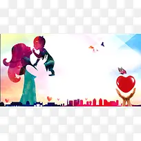 母亲节创意温馨海报背景图