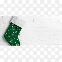 圣诞袜与墙体背景