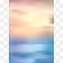卡通质感毛玻璃夏季清凉促销海岸背景素材