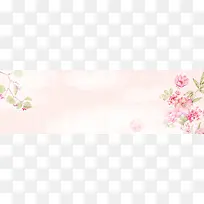 粉色手绘花背景促销banner