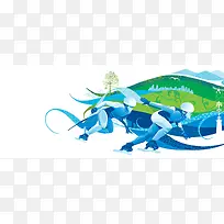 奥运会滑雪海报